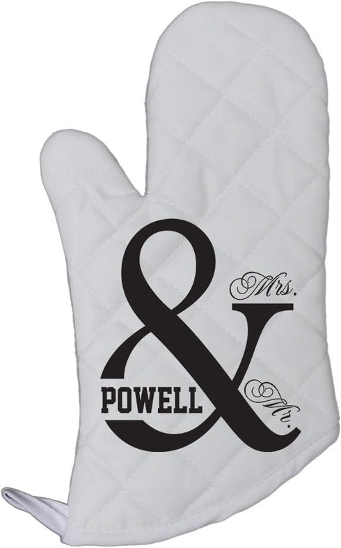 Personalized Custom Text Wedding Mr & Mrs Polyester Oven Mitt Kitchen Mittens...