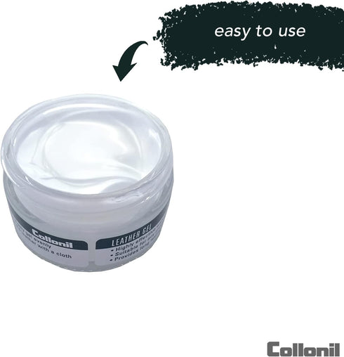 Collonil Leather Gel 2.02 Fl Oz – Leather Care for Smooth and Suede Leather– Dirt & Water-Repellent – Leather Conditioner & Leather Care for Furni...