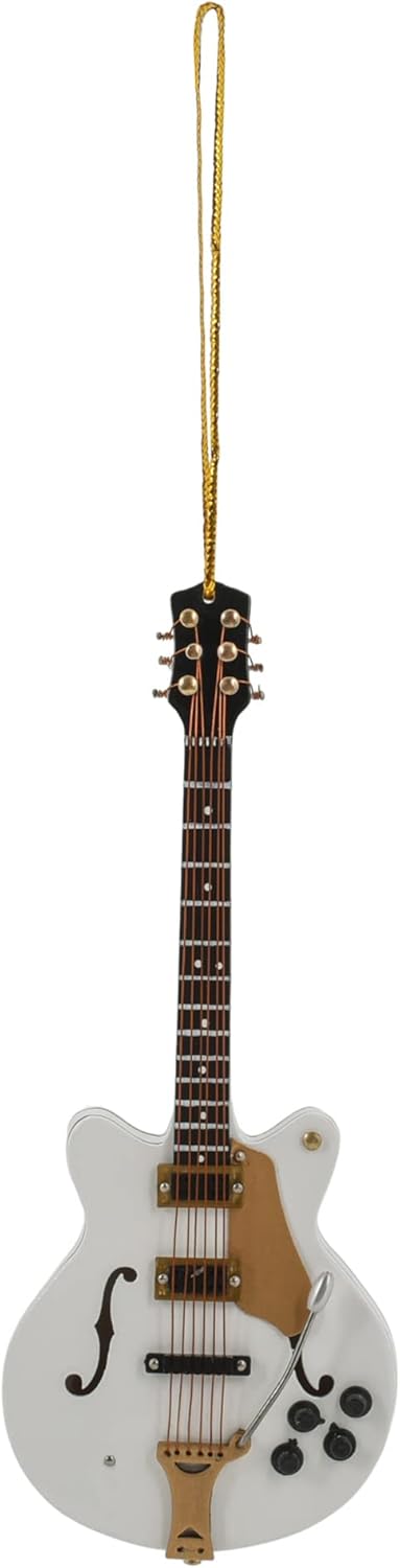 Broadway Gifts 5.5" White Wood Hollow Boby Electric Guitar Ornament Decoration...