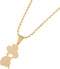 Stainless Steel Map of Guyana Pendant Necklace Gold Color Guayana Jewelry Republic of Guyana...