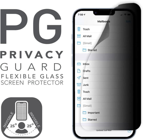 ARMOR Flexible Glass Screen Protector for iPhone 14, Privacy Guard with 9H...