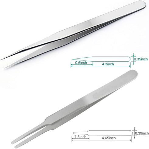 6PCS Tweezers Set, Stainless Steel Tweezers Set Kit for DIY...