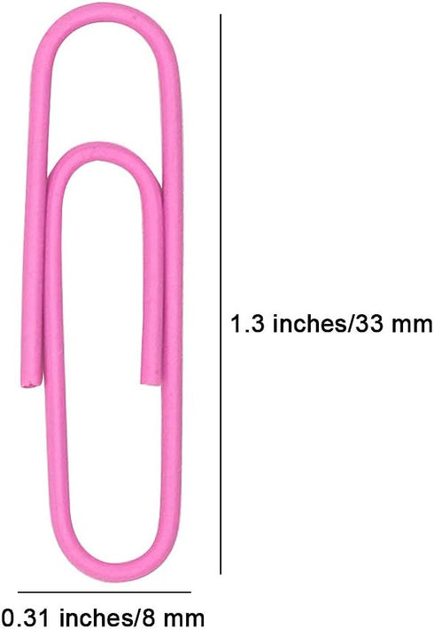 300 Pack Small 33mm Paper Clips - 1.3 Paper Clip Office Supply Accessories - Cute Paper Needle - Vinly Coated Color Bookmark(Pink)...