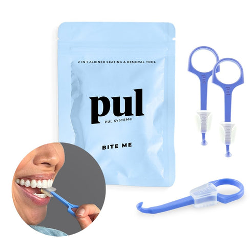 PUL Chewies & Clear Aligner Removal 2 in 1 Combo Tool - Compatible With Invisalign Removable Braces & Trays, Aligners, Retainers, Dentures - Hygie...