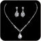 Yean Bride Silver Bridal Necklace Earrings Set Crystal Wedding Jewelry Set Rhinestone Choker Necklace for Women and Girls (Set of 3)...