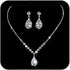 Yean Bride Silver Bridal Necklace Earrings Set Crystal Wedding Jewelry Set Rhinestone Choker Necklace for Women and Girls (Set of 3)...