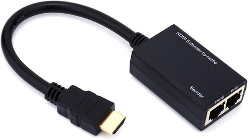30M HDMI Extender Repeater by CAT5e, Sender + Receiver, TMDS DDC Over RJ45 CAT5e CAT6 LAN Ethernet Balun Extender Adapter Up to 1080P Supports 3D,...