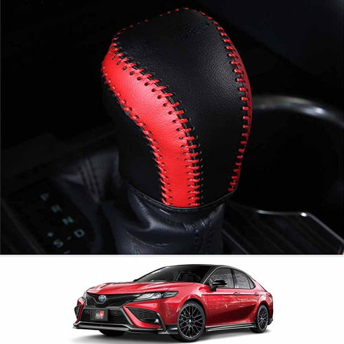 Rifoda for Camry Leather Gear Shift Knob Cover Trims Fit for Toyota Camry 2018 2019 2020 2021 Interior Accessories Protective Cover Decoration Bla...