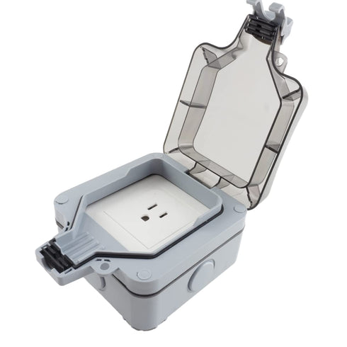 Waterproof Dustproof Box with Wall Socket Charging, Weatherproof in Use Outlet Cover, Waterproof Outlet Plug Cover and Protector, Lockable, Single...