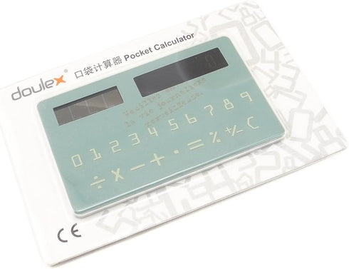 Doulex Mini Slim Credit Card Solar Power Calculator Small Pocket Calculator...