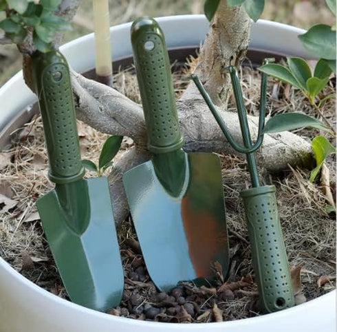 3 Pieces Small Gardening Hand Shovel Garden Trowel Transplanter Lightweight Comfortable Ergonomic Handle Gardening Tool Set Potted Plants Handle G...