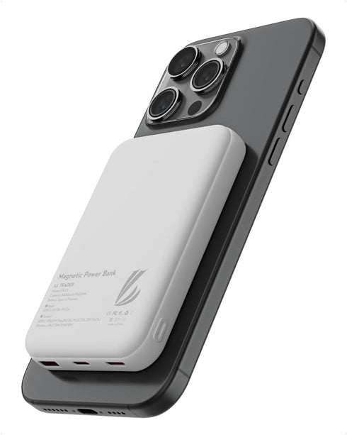 LL TRADER 008 Magnetic Wireless Power Bank 10000mAh Portable Charger Battery Pack Compatible with MagSafe for iPhone 12/13/14/15 Series (White)...