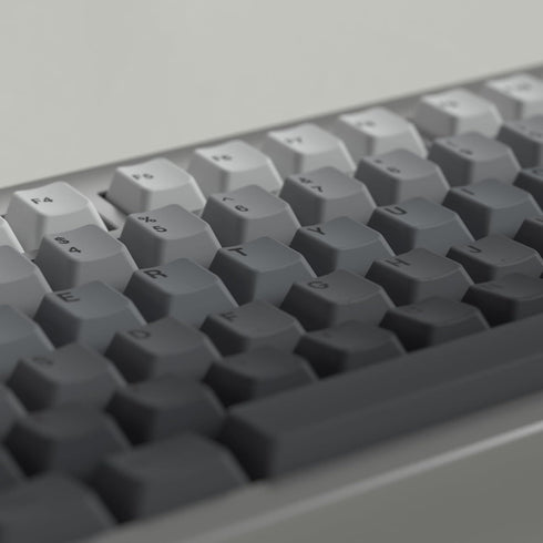 PBT Grey Gradient Keycaps, Keycaps 75 Percent, 125 Keys Cherry Profile Heat Sublimation Custom Keycap Set for Mx Cherry Mechanical Keyboard 61/64/...