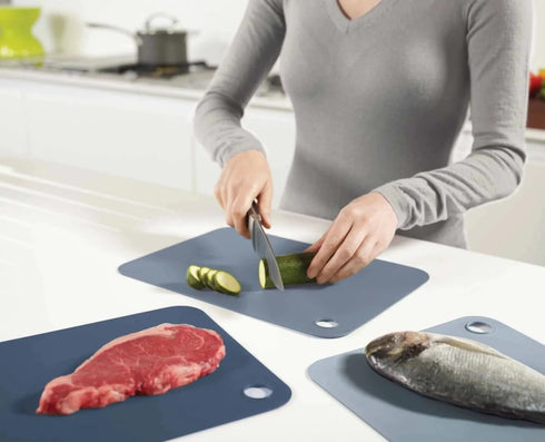 Joseph Joseph Pop Chopping Mats, Set of 3, Sky, Blue...