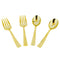 Blue Sky Disposable Gold Serving Spoon and Forks Set | 4 Count (2 - Serving Spoons & 2 - Serving Forks) - Perfect for Parties and Events...