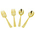 Blue Sky Disposable Gold Serving Spoon and Forks Set | 4 Count (2 - Serving Spoons & 2 - Serving Forks) - Perfect for Parties and Events...