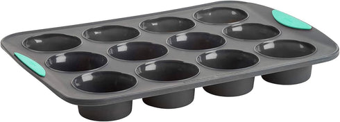 Trudeau Structure Silicone Muffin Pan – 12 Cup, Flexible Silicone with Hard Lining to Hold Shape, Non-Stick, BPA-Free, Dishwasher Safe, Heat Resis...