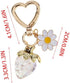 Cute Strawberry Daisy Keychain for Women Girls Bag Charms,Kawaii Flower Strawberry Summer Fruits Heart Key Chains...