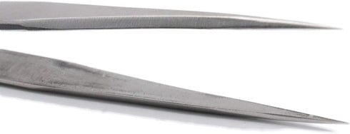 2 Pcs Precision Tweezers Fine-Pointed Tip Metal Tweezers with Protective Sleeves for Crafts Jewelry Watch Clock Electronic Components Beading Repa...