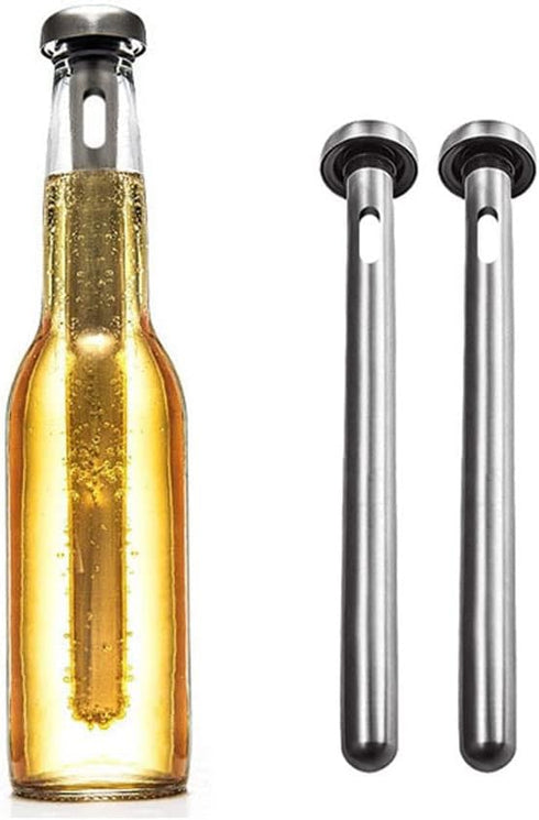 Beer Chiller Sticks for Bottles 2 Pack Stainless Steel Beverage Cooler Cooling Chillers Christmas Thanksgiving Fathers' Day Valentine's Day Men Bi...