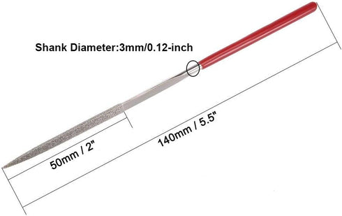Triangle Diamond Needle Files 5.5"/140mm Length - 10pcs...