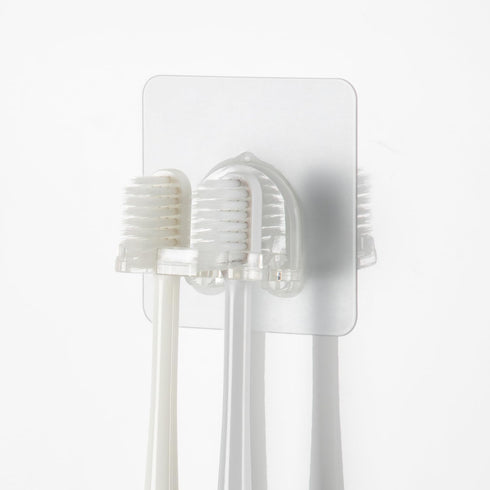 Toothbrush Holder 4 Packs Clean Polycarbonate for Bathroom Shower Easy Installation, No Drilling, No Glue, Wall Mounted, Home Decor Essentials, Tr...