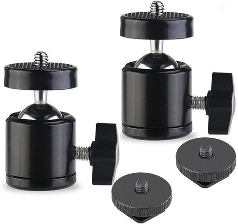 SLOW DOLPHIN Hot Shoe Mount Adapter 360 Degree Swivel Mini Ball Head 1/4 Tripod Screw Head for Cameras, Camcorders, Smart Phone, Gopro, LED Video ...