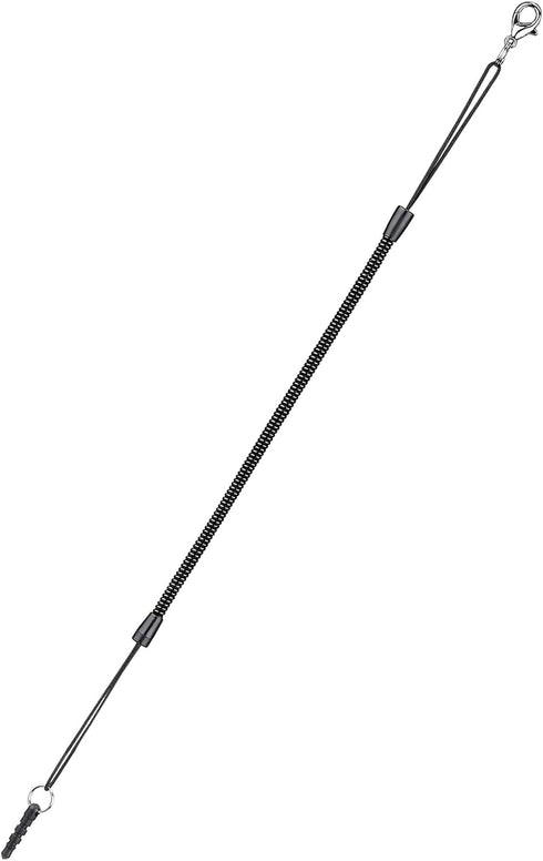 Elastic Tether Lanyards (Pack of 8) for Stylus Pens with Top Port, Retractable Coiled Spring Lobster Clasp Hook Earphone Jack (Black)......