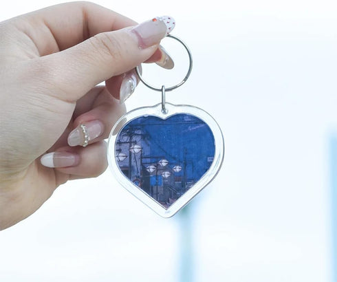 40 Pcs Acrylic Photo Frame Keychain, 5 Styles Pendant Picture Frame Keyrings Photo Insert Keyrings for Personalized Keychains...
