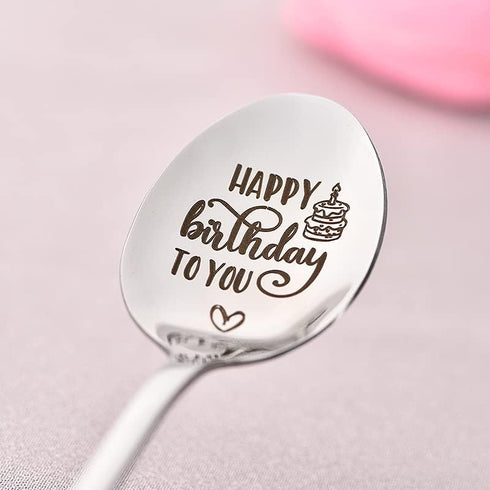 Birthday Spoon Gifts for Women Men Happy Birthday To You Spoons for Best Friend Daughter Son Birthday Gift for Girls Boys Bday Gifts for Sister Br...
