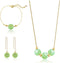 3 PCS Jade Jewelry Set for Women, Green Jade Beads Pendant Necklace, Green Donuts Drop Earrings, Ring Charm Bracelet, Gift for Mom, Wife, Sister...