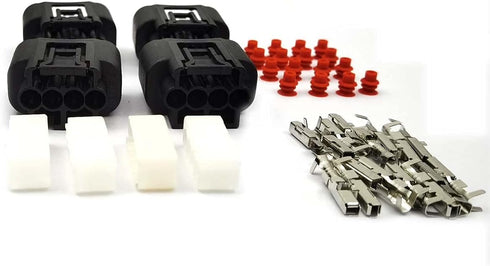 8Pcs Ignition Coil 4 Pin Plug Connector Denso waterproof black socket #90980-11885/7283-7449 Compatible with To-yota Le-xus Camry Yaris...