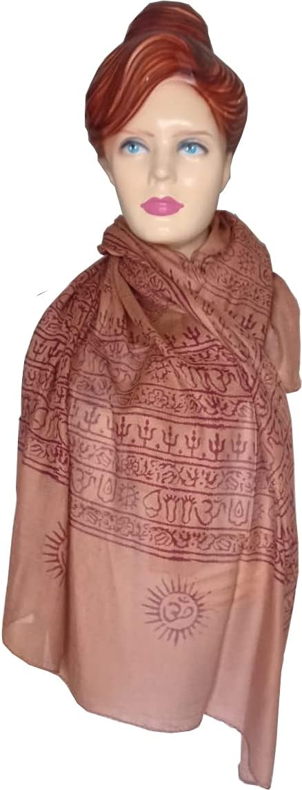 KVRINTEXX OM AUM Krishna Buddha Ganesha Shiva yoga spiritual auspicious Pooja Hindu Religious Indian prayer scarf...