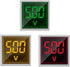 3pcs Digital Display AC Voltage Indicator, 22mm Square Head LED Voltage Tester AC50~500V Voltmeter Monitor Green red Yellow...