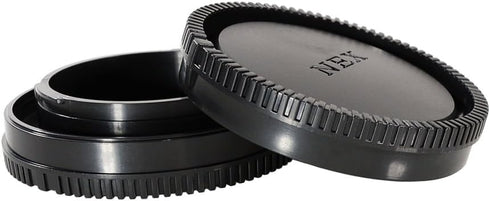 Body Cap & Camera Rear Len Cover Set Compatible with Sony E-Mount NEX Cameras A7II,III A7R III A9 A7 A7R A7S A6500 A6300 A6000 A55 A65 A77 A99 A90...