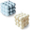 Bubble Candle Soy Wax Scented Cube Candle for Home Decor - Freesia and Bluebell Fragrance (White Blue)...