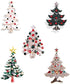 5 Pcs Multicolor Christmas Tree Brooch Set Crystal Rhinestone Xmas Brooches Pin Tiered Leaf Scarf Scarves Shawl Clip Holiday Jewelry Wedding Party...