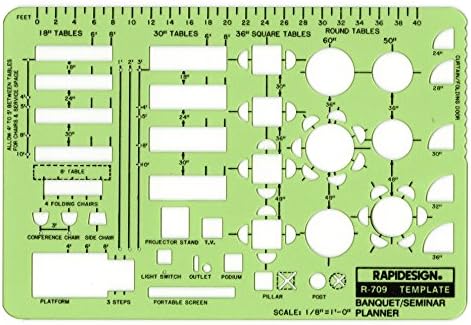 Rapidesign 1/8 Inch Banquet/Seminar Planner Template, 1 Each (R709)...