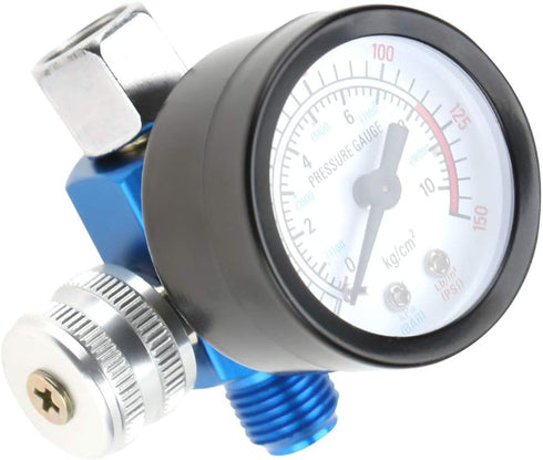 Air Pressure Regulator, Fydun 1/4” Spray Paint Gun Air Pressure Regulator Pressure Gauge Pneumatic Tool Accessory for Air Inlet Joint of Pneumatic...