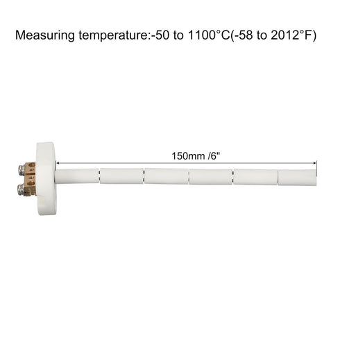 MECCANIXITY 4" K Type Ceramic Kiln Furnace Probe Thermocouple Sensor for Muffle Furnace Oven, High Temperature -50 to 1300°C 1.5x100mm...