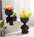 3.94” Creative Cute Imitation Humanoid Ceramic Flower Pot Succulent Planter Crafts Vase Home Decoration Personalized Gift (Black A)...