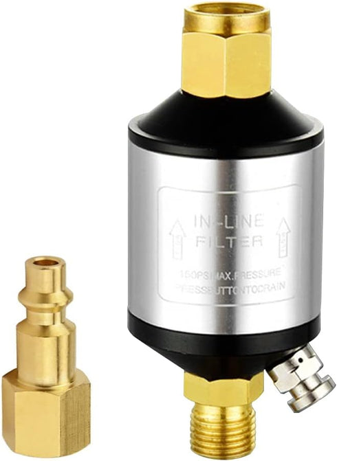 Joywayus Water Oil Separator for Air Line 1/4" NPT Inlet and Outlet 150PSI Air Compressor and Air Tool Accessory Protect Lifespan of Pneumatic Too...