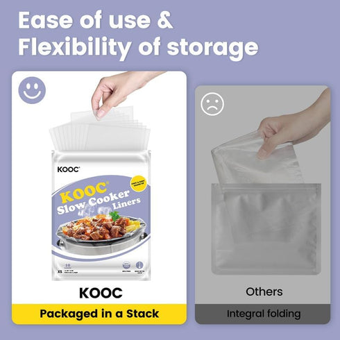 KOOC Slow Cooker Liners 8"x11" 20 Count Mini Size Disposable Pot Liners Cooking Bags Fit 0.65 qt to 1.25 qt Pot BPA Free Fresh Locking Seal Design...