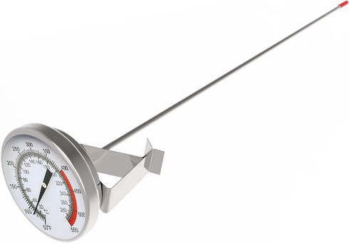 Lightbeam 16" Long Stem Deep Fry Thermometer with Clamp, Instant Read 2" Dial Meat BBQ Thermometer for Deep Fry, Grill, Turkey, Candy, Coffee etc...