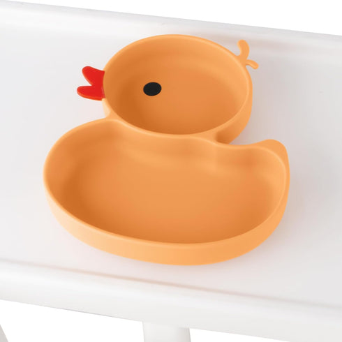 Powerful Suction Plates for Baby and Toddler,Baby Divided Plate,Thanksgiving Plates with Fork and Spoon,Duck Baby Plate Non-Slip,BPA Free,Microwav...
