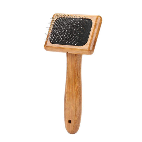 Oumefar Healthy Bamboo Dog Hair Comb Pet Wooden Brush Massage Grooming Slicker Brush with Rounded Bristles(Charged)...