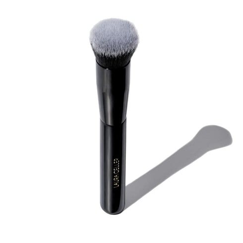 LAURA GELLER NEW YORK Foundation Makeup Brush with Wooden Handle in Midnight Black – Works with Foundation, Concealer, Blush – For Applying and Bl...