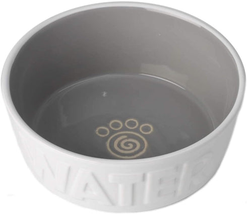 PetRageous 14014 Back to Basics Dishwasher and Microwave Safe Dog Water Bowl 6-Inch Diameter 2.25-Inch Tall 2.5-Cup Capacity For Medium and Large ...