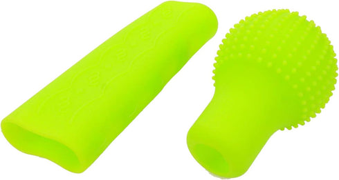 Silicone Hand Brake Lever and Shift Knob Cover Kit, 3D Ball Shape Anti-Slip Design Gear Shifter Knob Protective Case Handbrake Lever Protector (Gr...