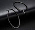 Stainless Steel Gold Thin and Flat Big Large Oval Spring loaded Hoop Earrings-black...